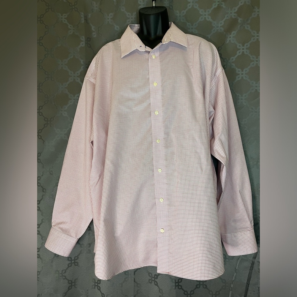 [3XL] Egara Shirt Mens Tall Non Iron Business Casual Button Up Plaid Long Sleeve